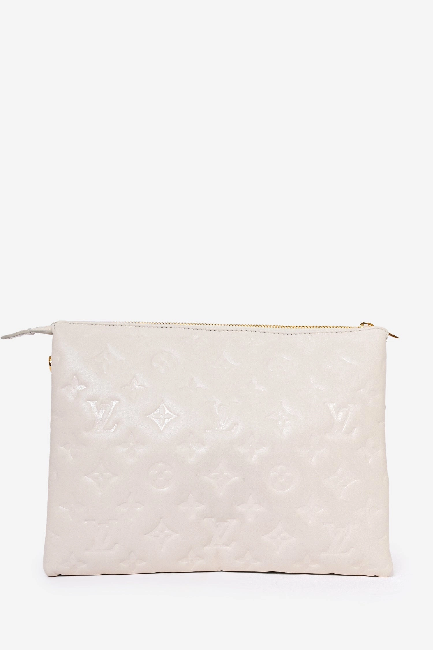 Louis Vuitton 2021 White Empreinte Leather Coussin PM Crossbody Bag with Chain Strap