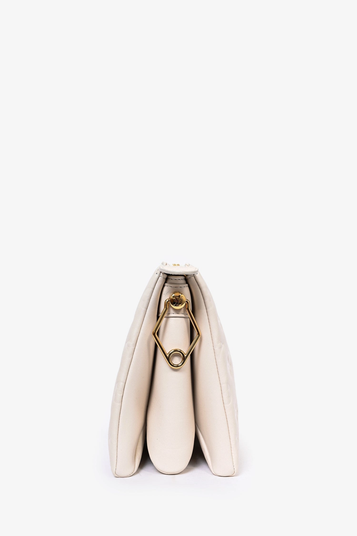 Louis Vuitton 2021 White Empreinte Leather Coussin PM Crossbody Bag with Chain Strap