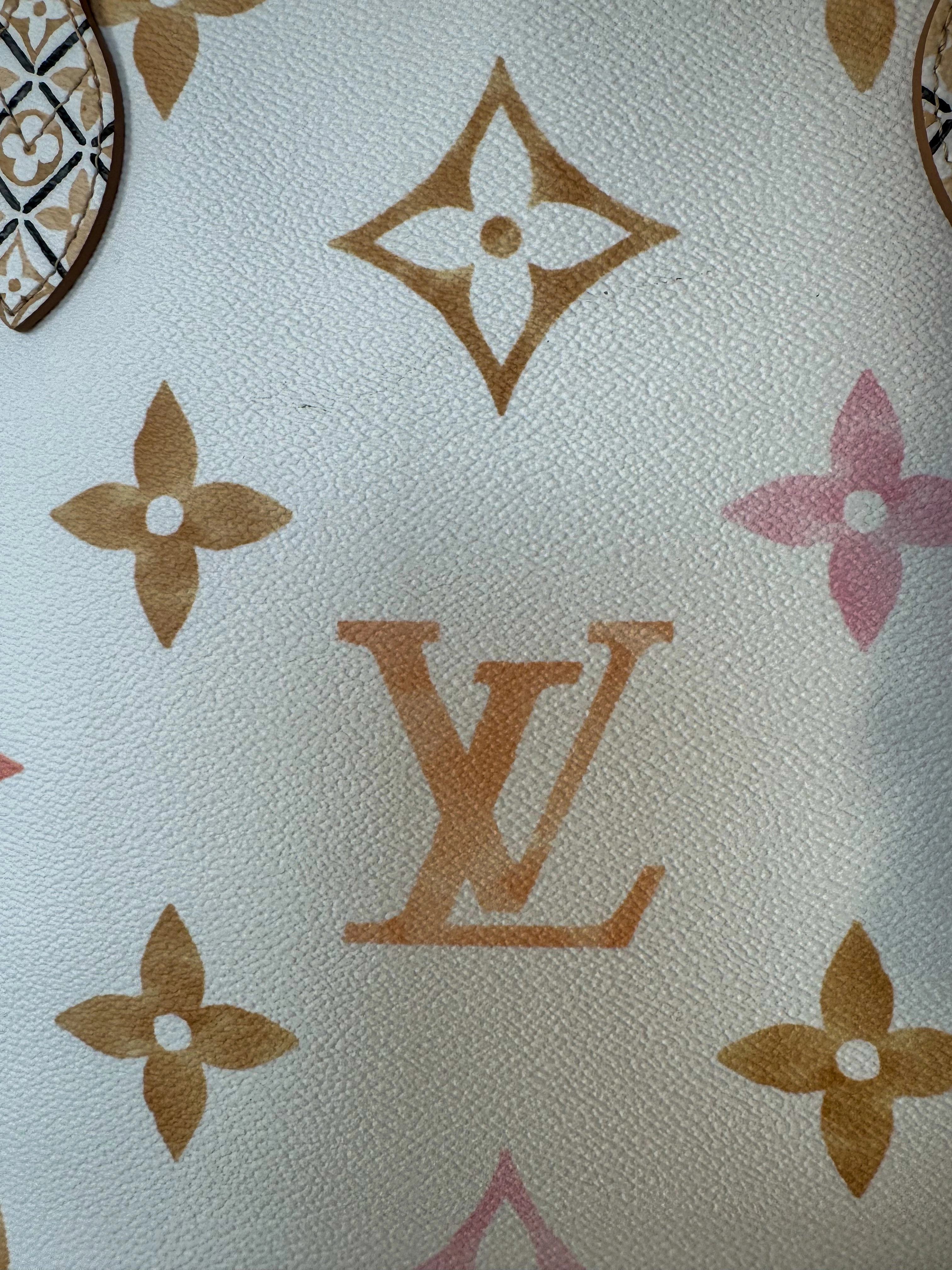 Louis Vuitton Beige Crafty Monogram Neverfull MM