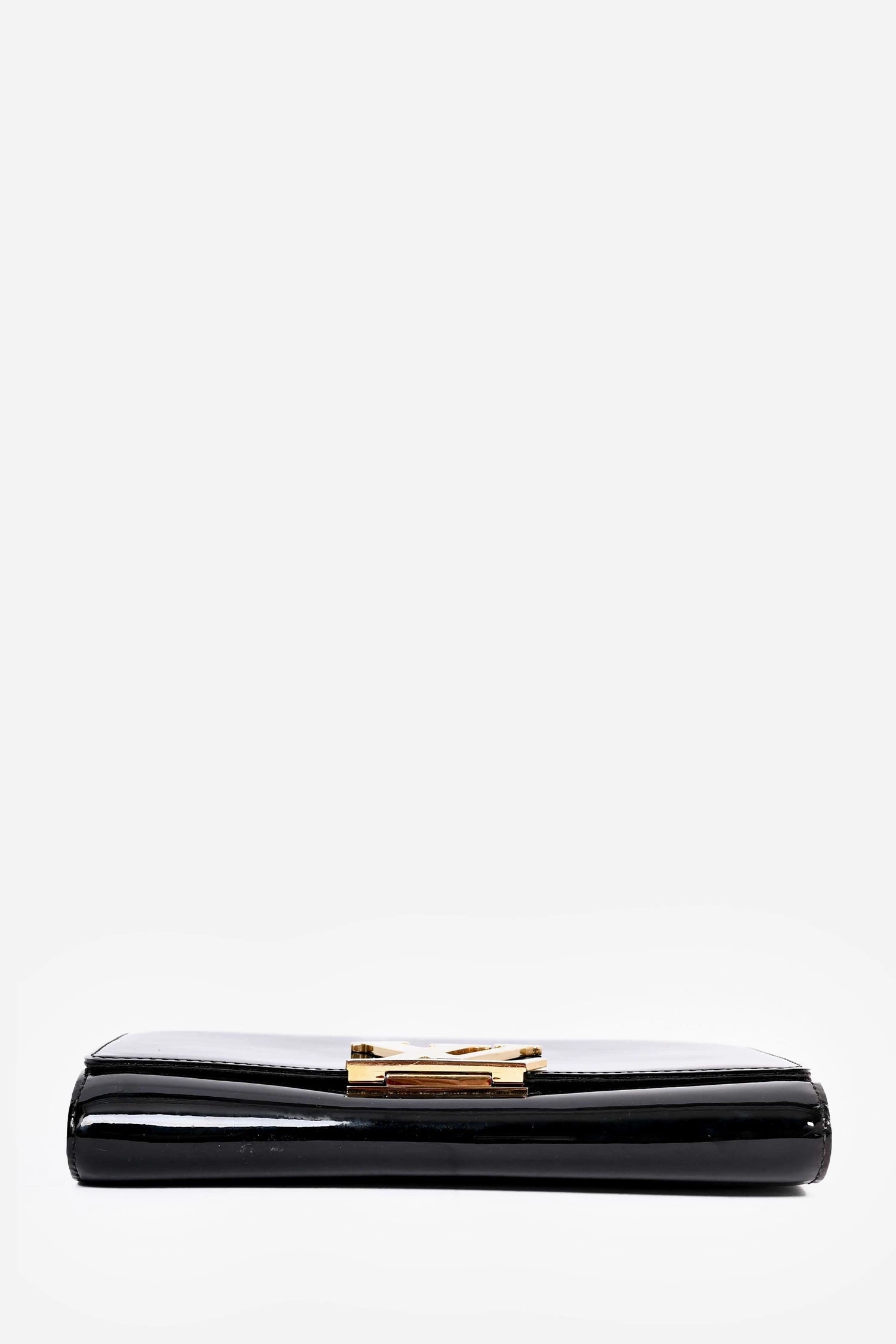 Louis Vuitton Black Patent Leather LV Clutch