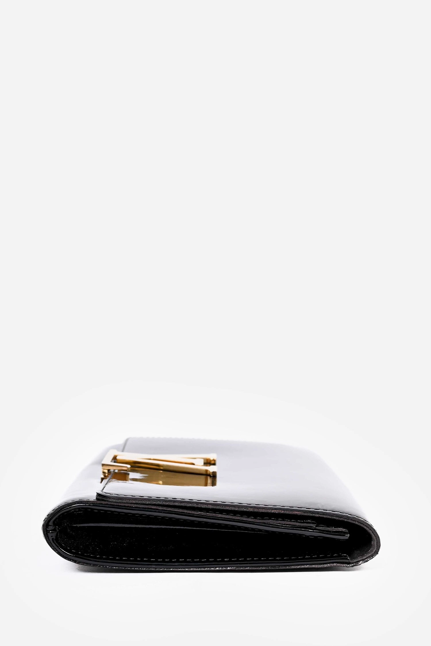 Louis Vuitton Black Patent Leather LV Clutch