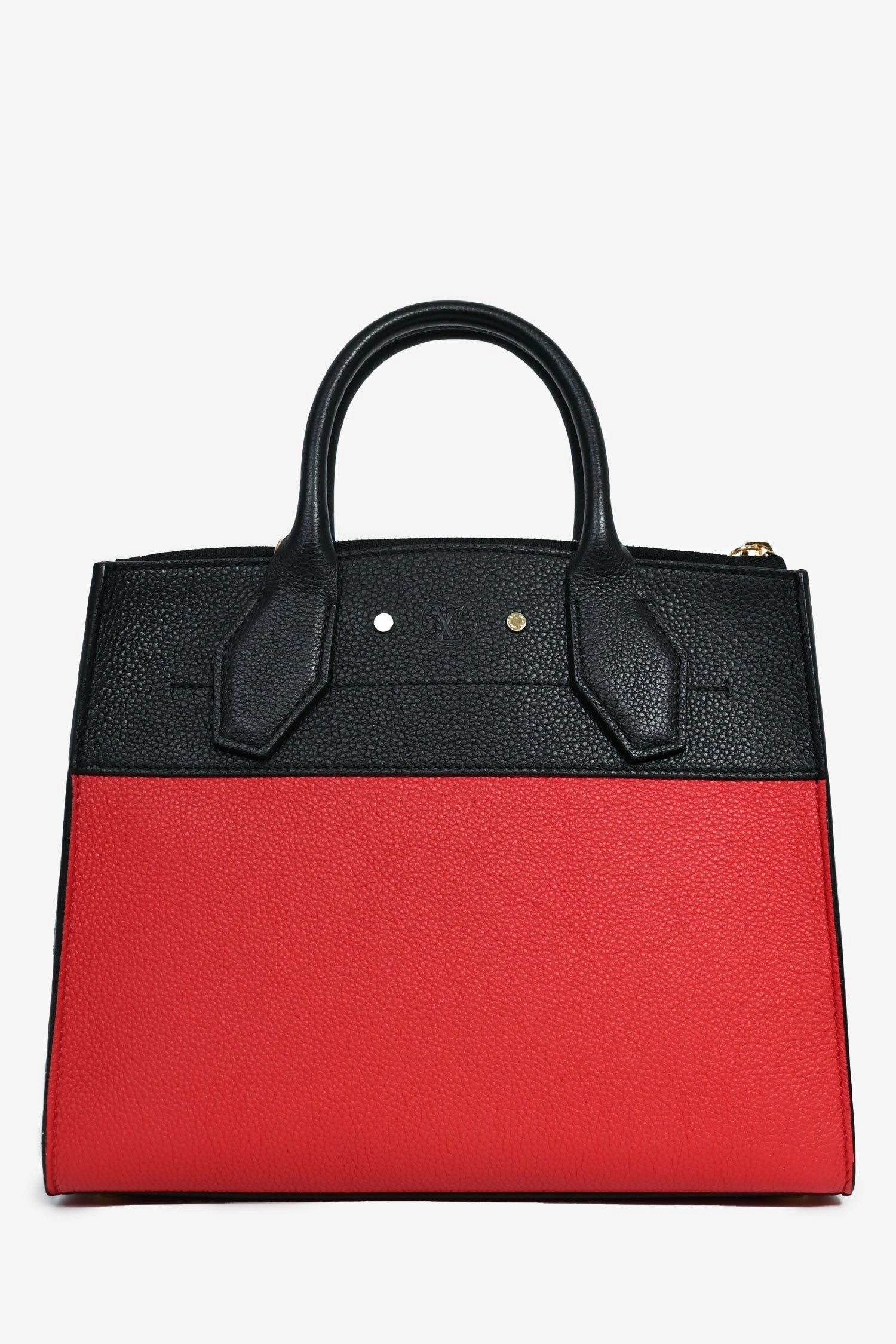 Louis Vuitton Black/Red Leather City Steamer Top Handle