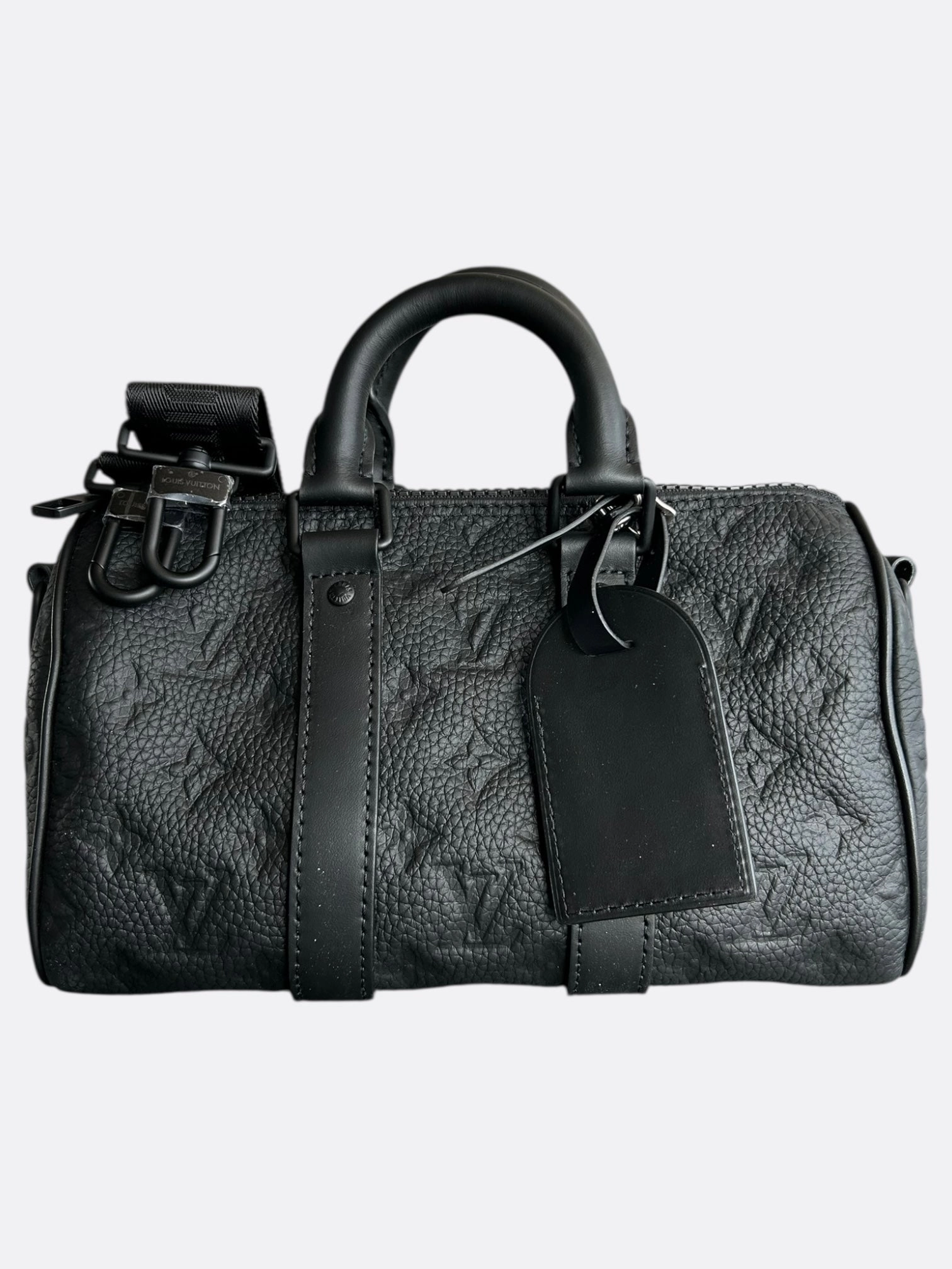 Louis Vuitton Black Taurillon Monogram Keepall 25