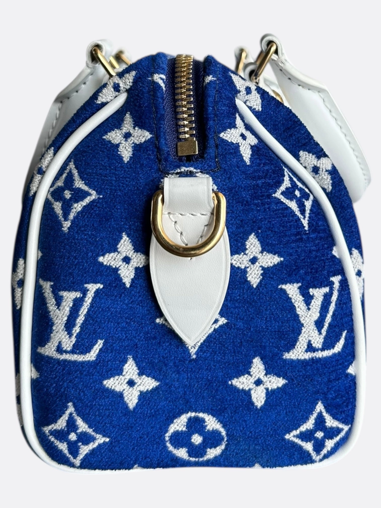 Louis Vuitton Blue & White Tennis Monogram Speedy 20