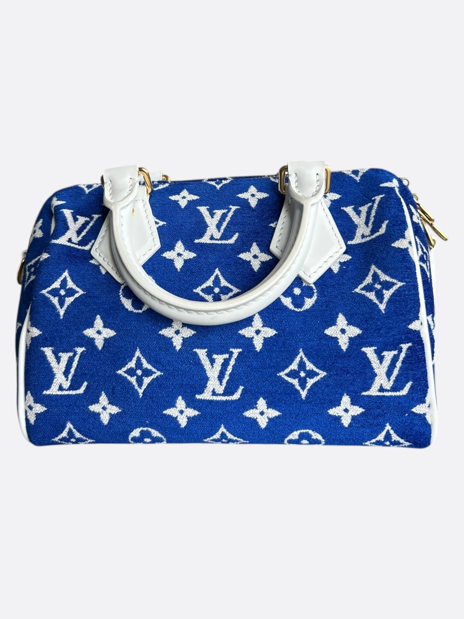Louis Vuitton Blue & White Tennis Monogram Speedy 20