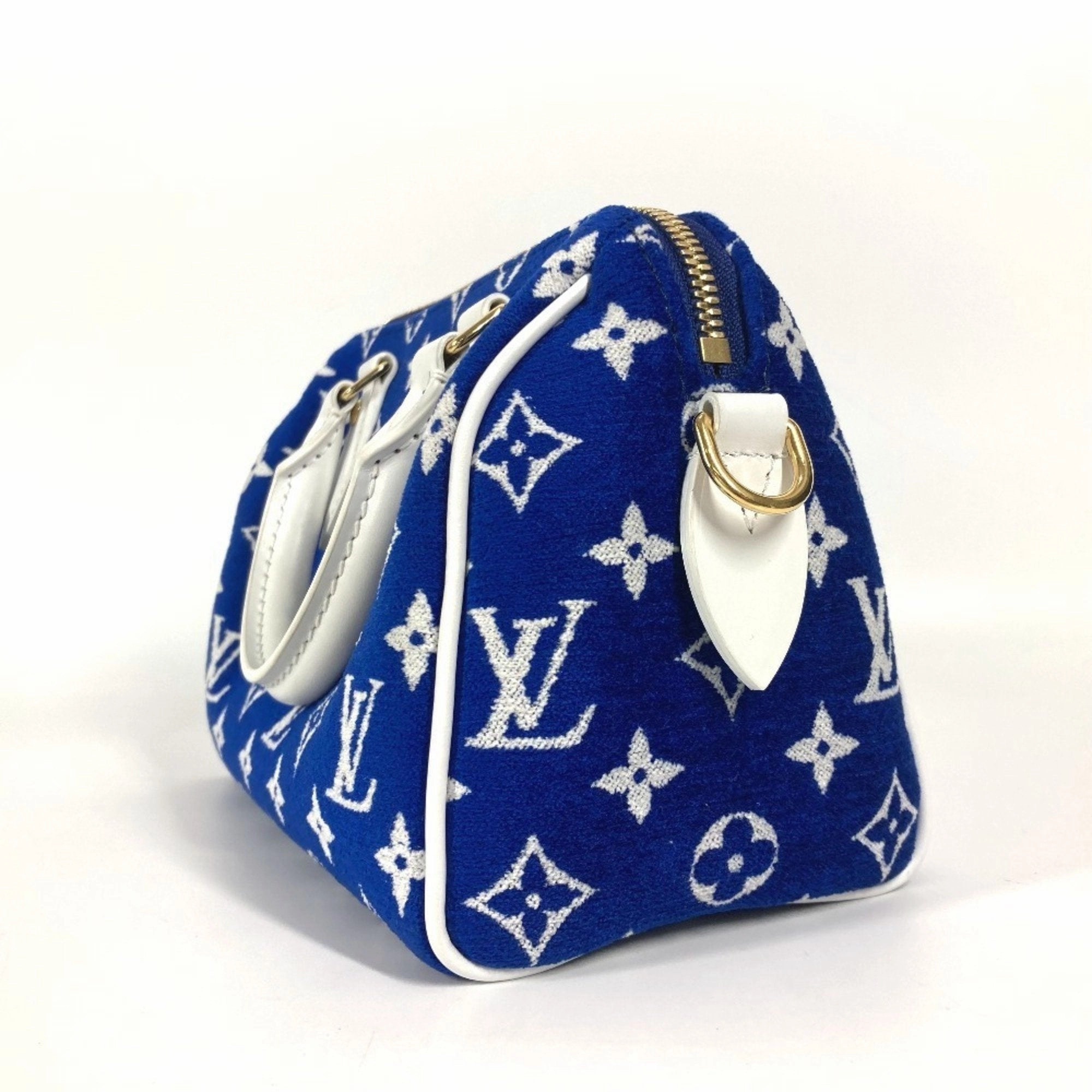 Louis Vuitton blue Jacquard Leather Boston Bag Handbag Pochette Shoulder Bag (Pre-Owned)