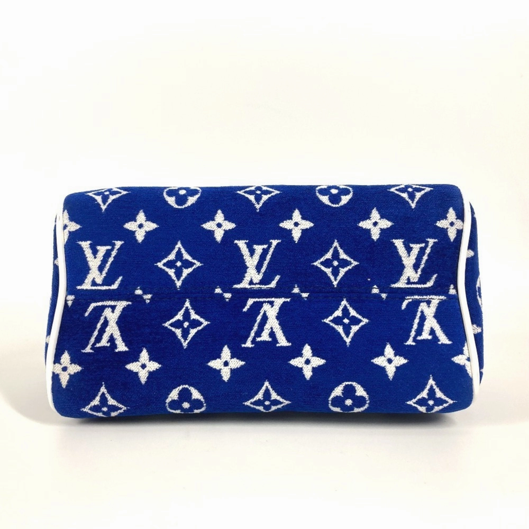 Louis Vuitton blue Jacquard Leather Boston Bag Handbag Pochette Shoulder Bag (Pre-Owned)
