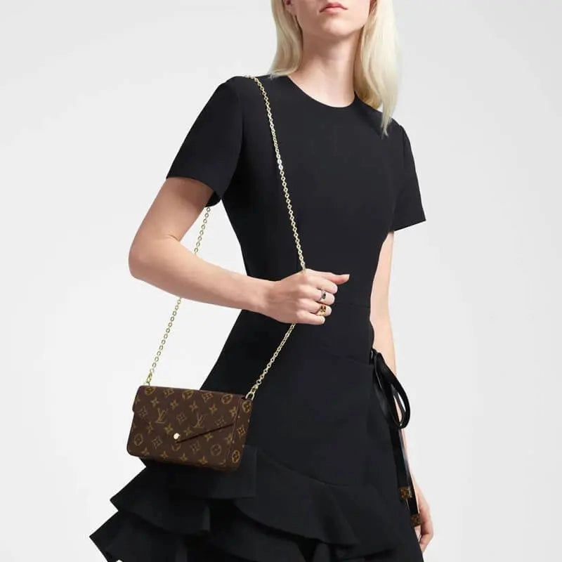 Louis Vuitton (Box Packing) 1969 Monogram Canvas Pochette Felicie Wallets Handbag Clutch Article:M61276