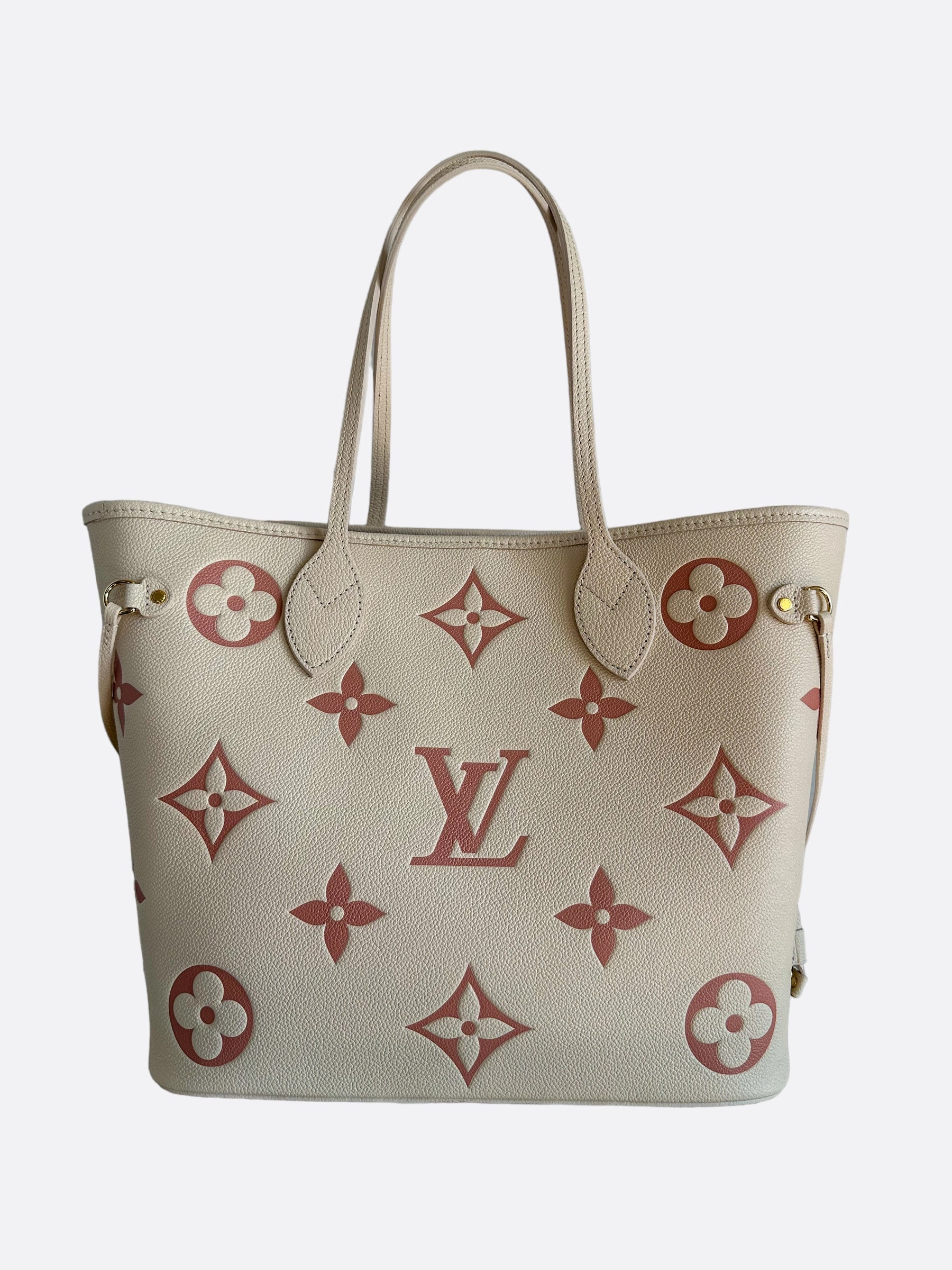 Louis Vuitton Creme & Dusty Rose Monogram Empreinte Neverfull MM