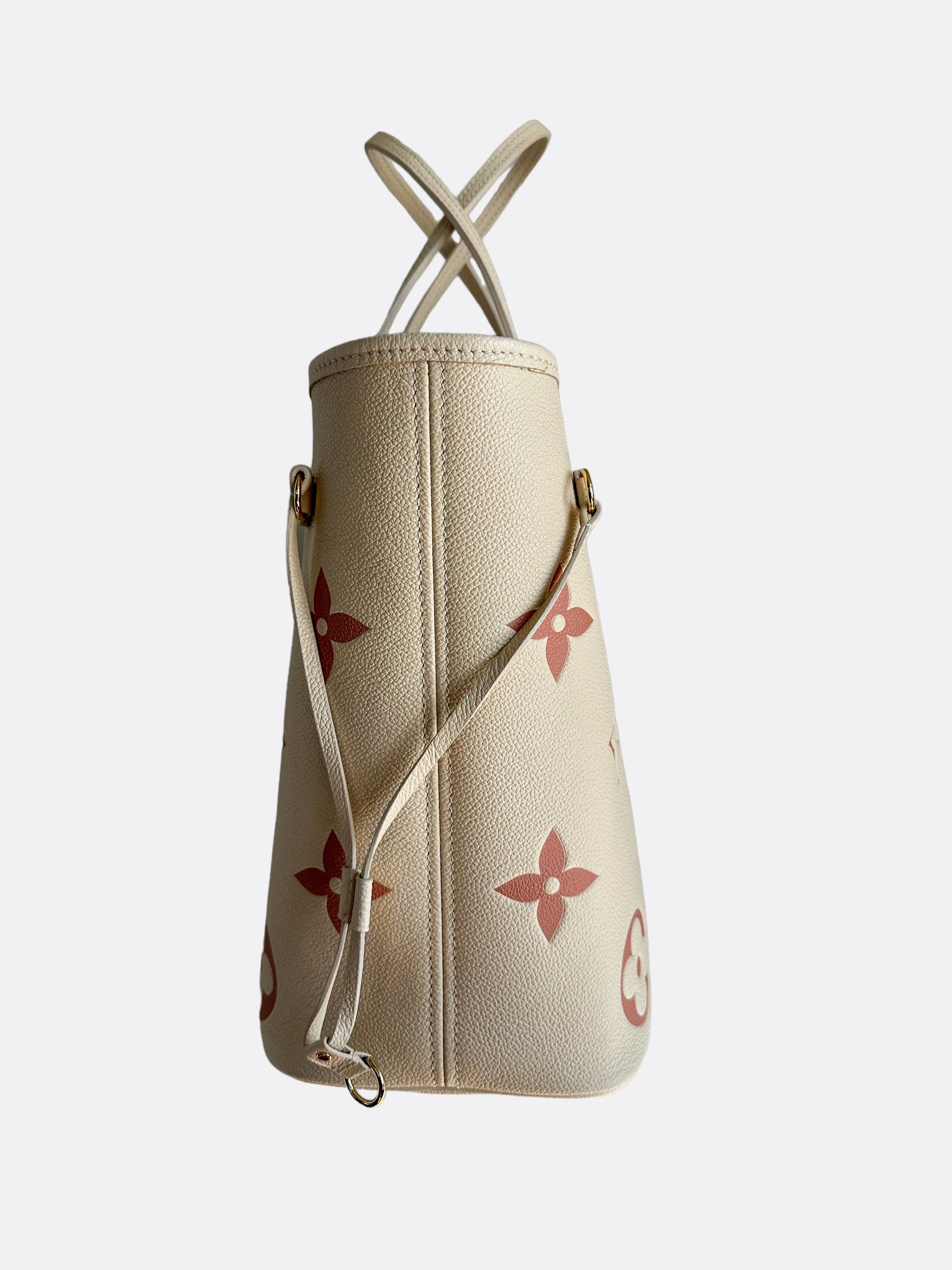 Louis Vuitton Creme & Dusty Rose Monogram Empreinte Neverfull MM