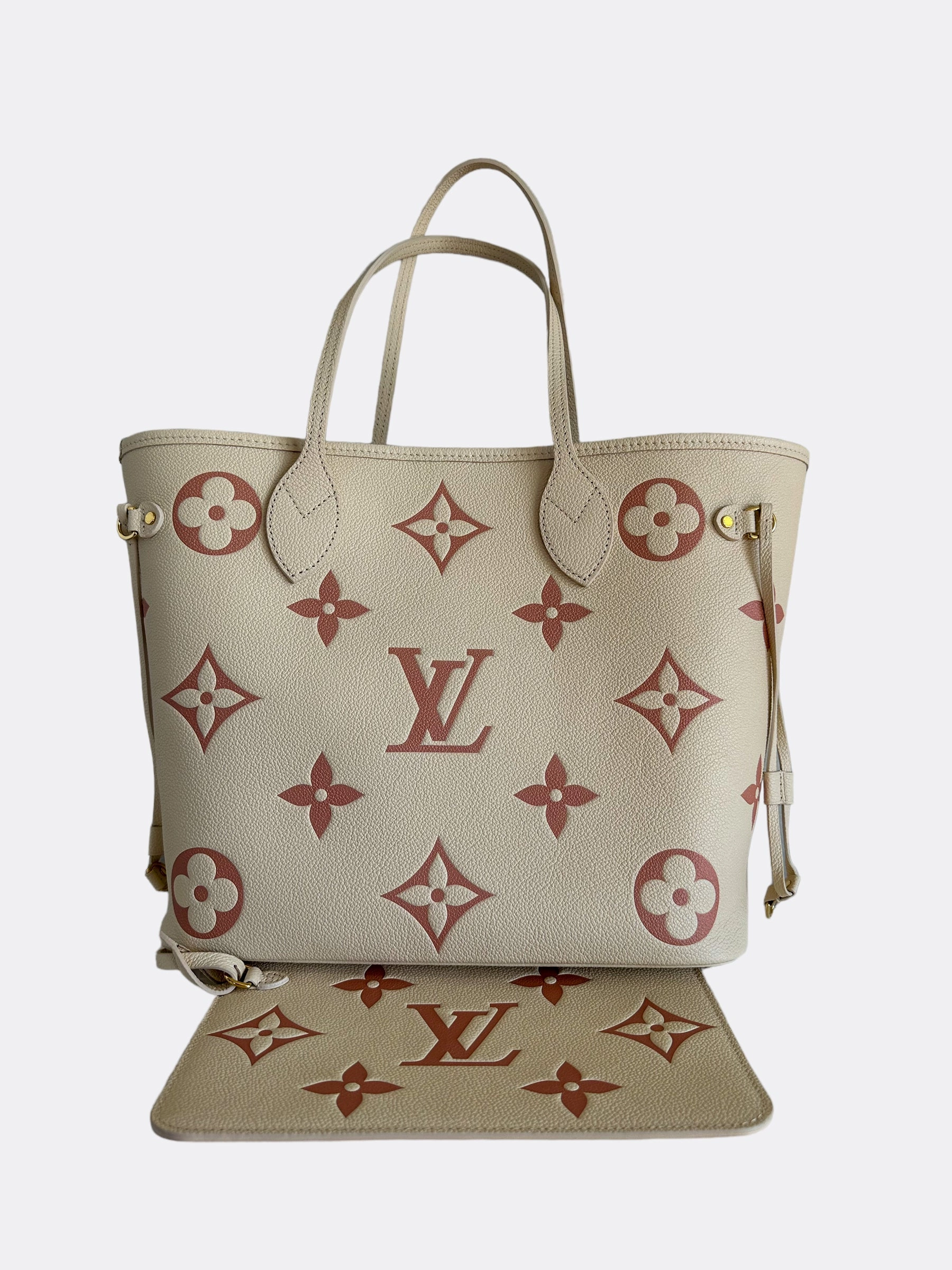 Louis Vuitton Creme & Dusty Rose Monogram Empreinte Neverfull MM