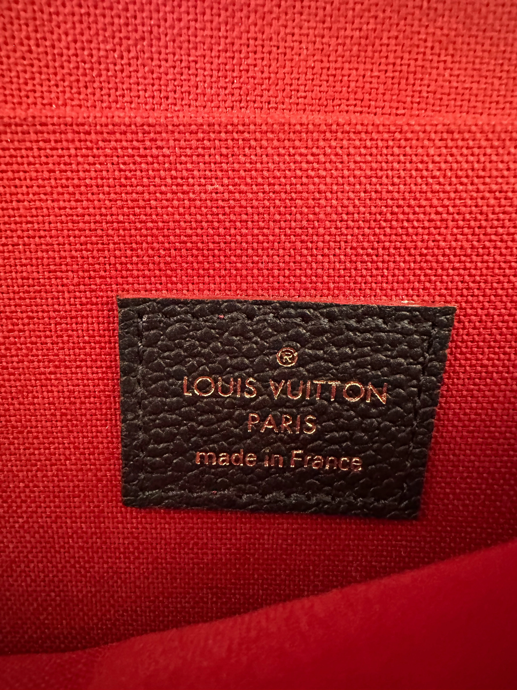 Louis Vuitton Navy & Red Empreinte Leather Monogram Pochette Felicie