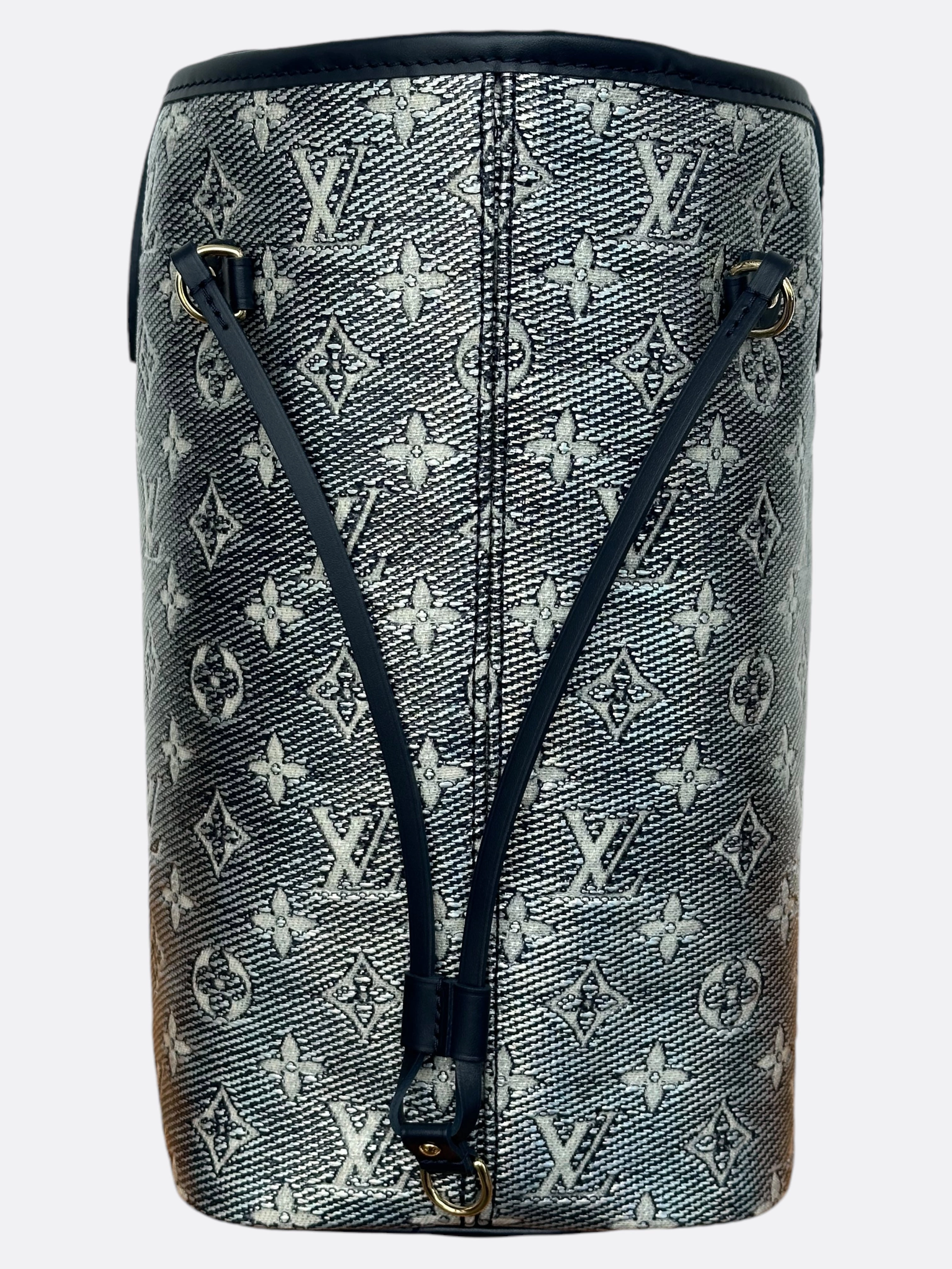 Louis Vuitton Navy & White Iridescent Monogram Neverfull MM