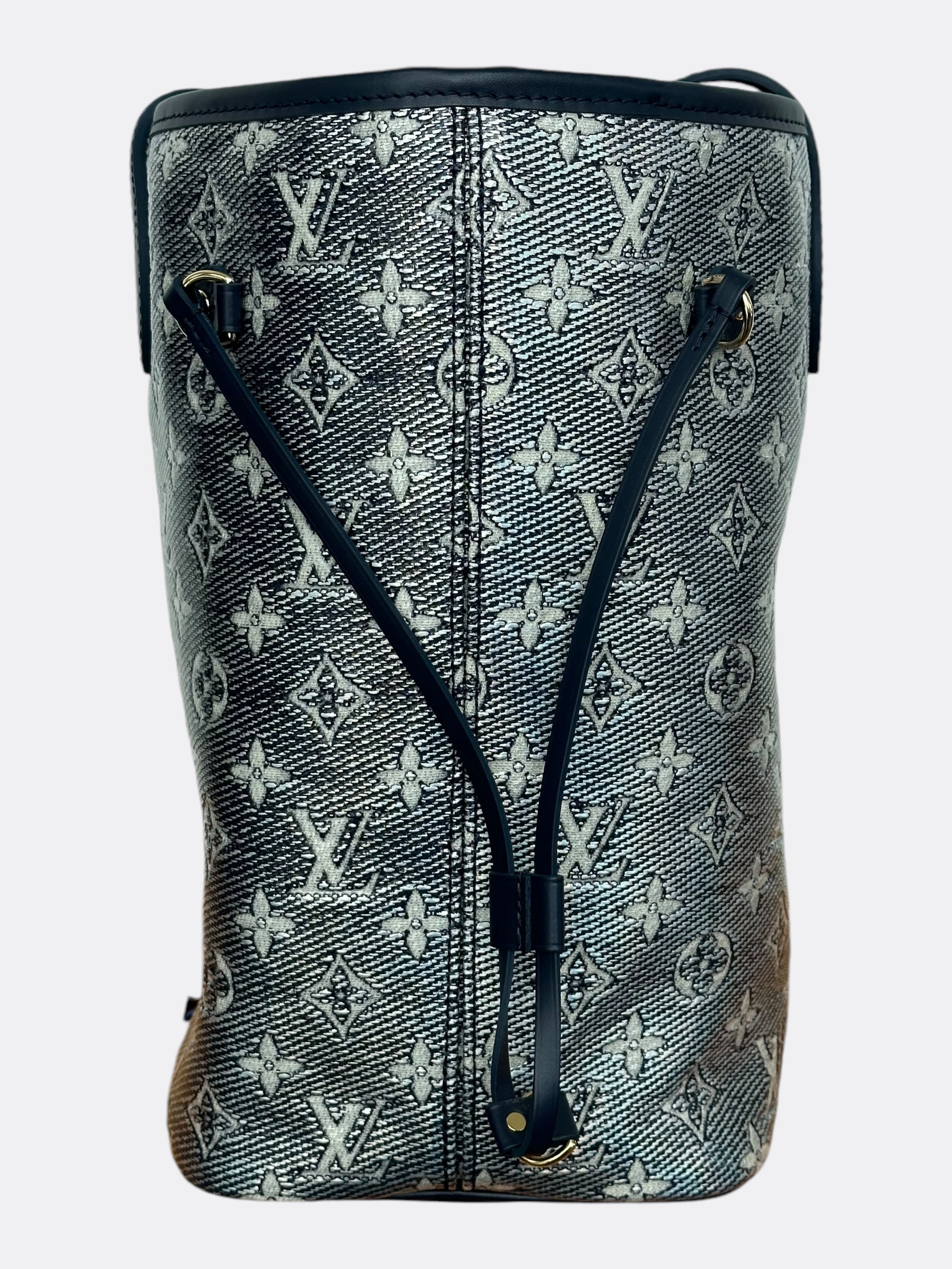Louis Vuitton Navy & White Iridescent Monogram Neverfull MM
