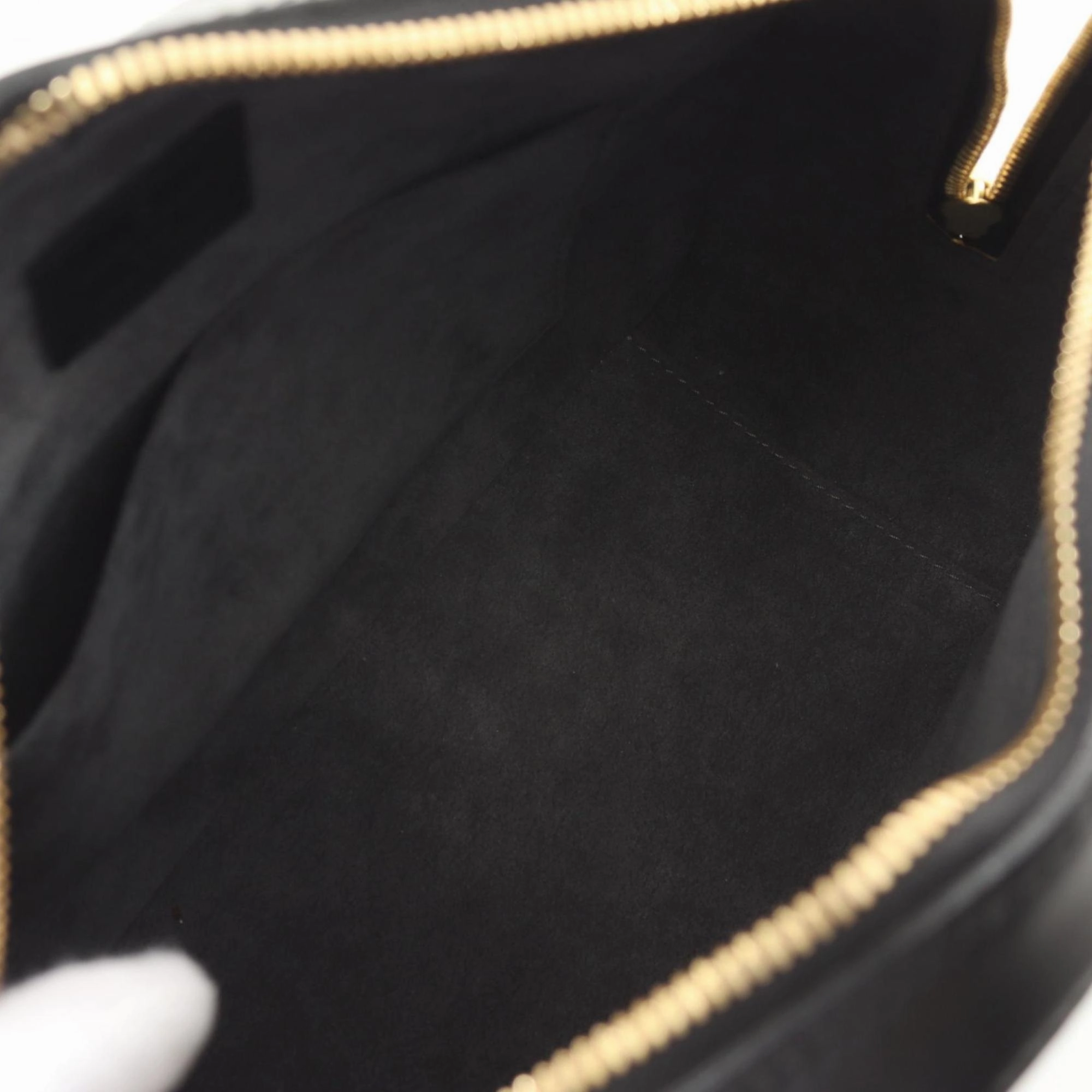 Louis Vuitton Noir Leather Handbag (Pre-Owned)