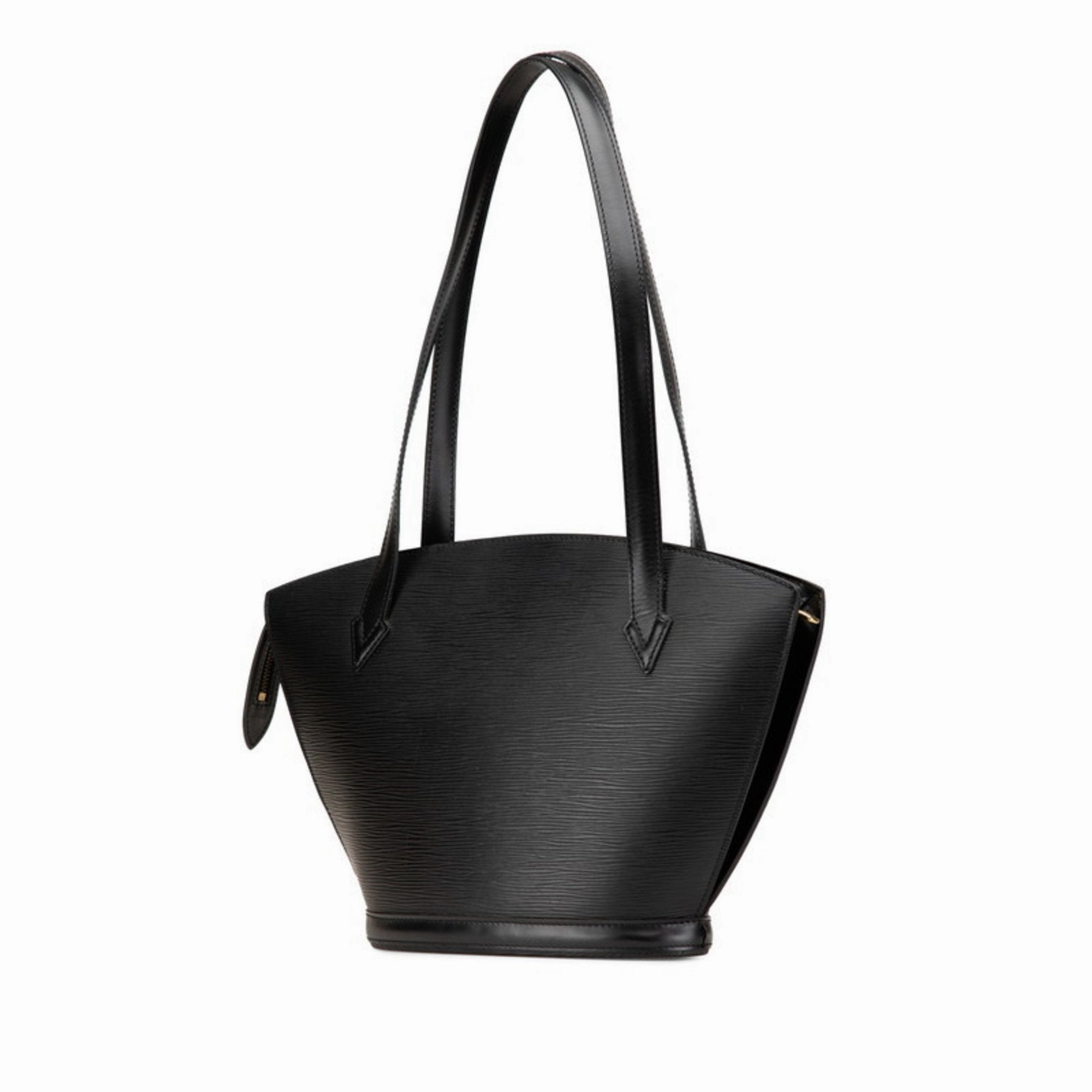 Louis Vuitton Noir Leather Handbag Shoulder Bag (Pre-Owned)