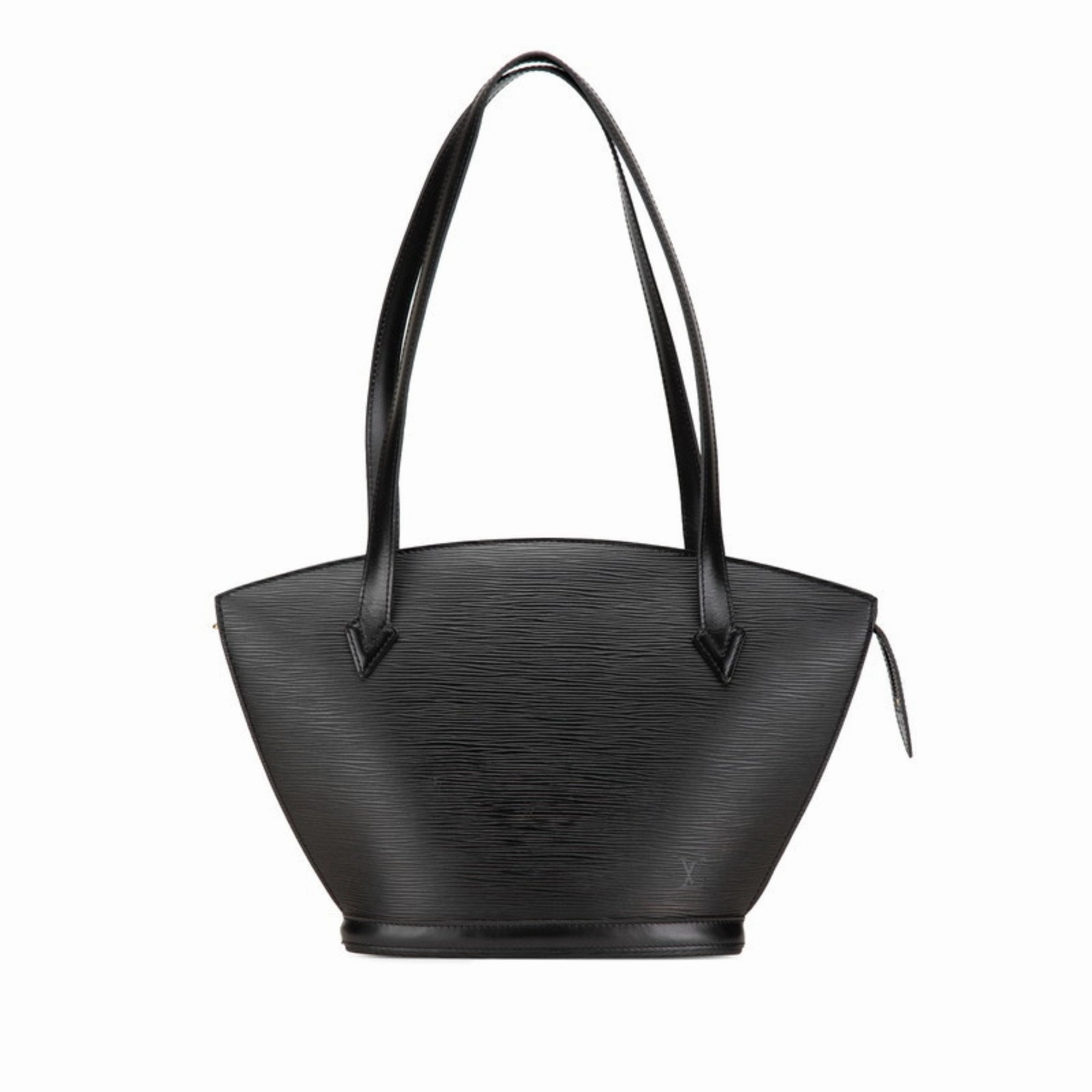 Louis Vuitton Noir Leather Handbag Shoulder Bag (Pre-Owned)