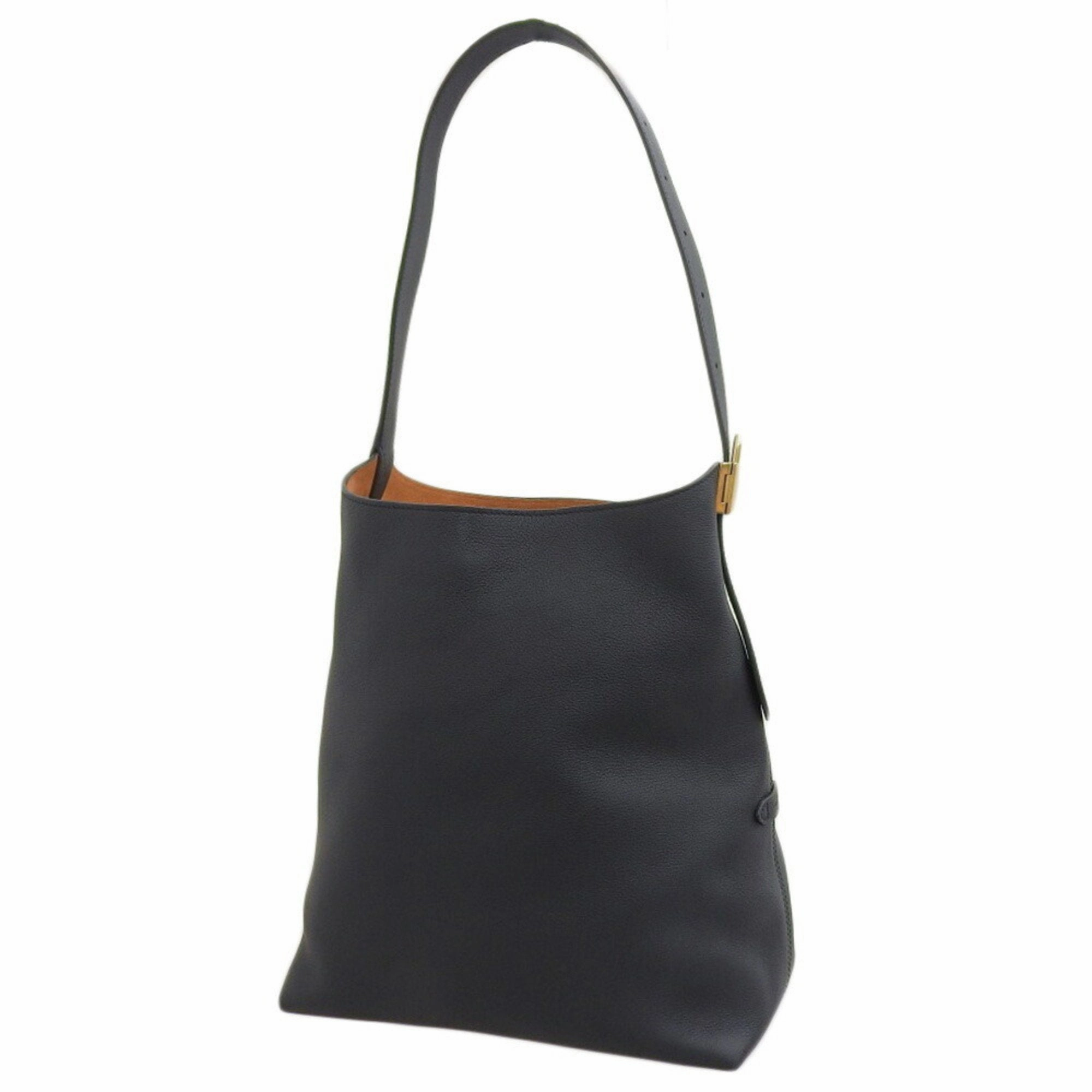 Louis Vuitton Noir Leather Shoulder Bag (Pre-Owned)