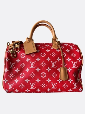 Louis Vuitton Red & White Monogram P9 Speedy 40