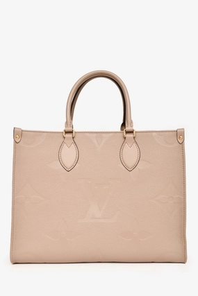 Louis Vuitton Taupe Monogram Empreinte OnTheGo MM Tote