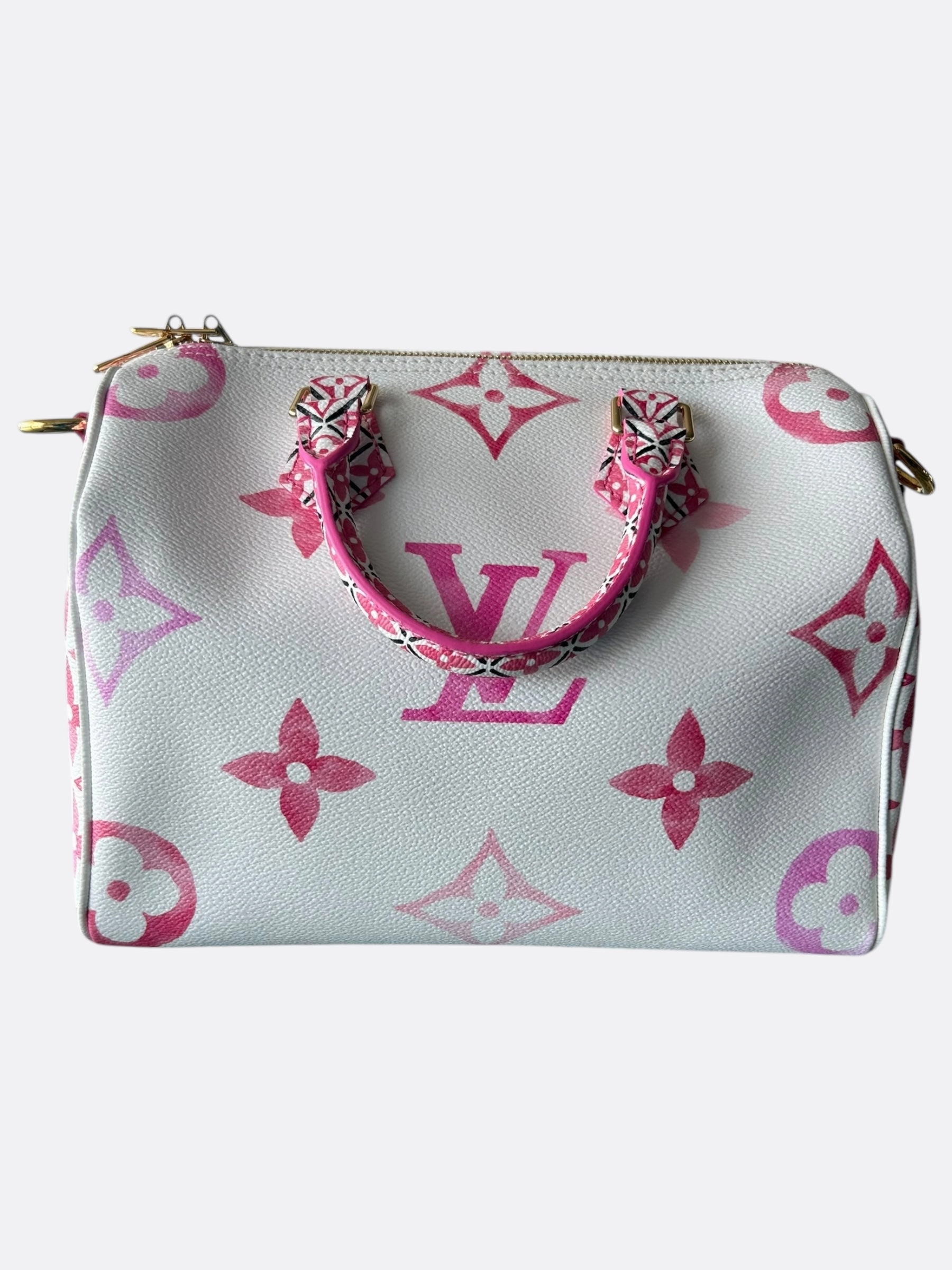 Louis Vuitton White & Pink Escale By The Pool Monogram Speedy 25