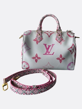 Louis Vuitton White & Pink Escale By The Pool Monogram Speedy 25