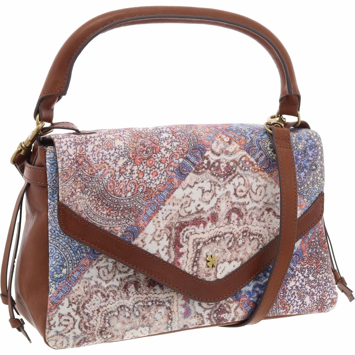 Love Womens Leather Trim Canvas Shoulder Handbag