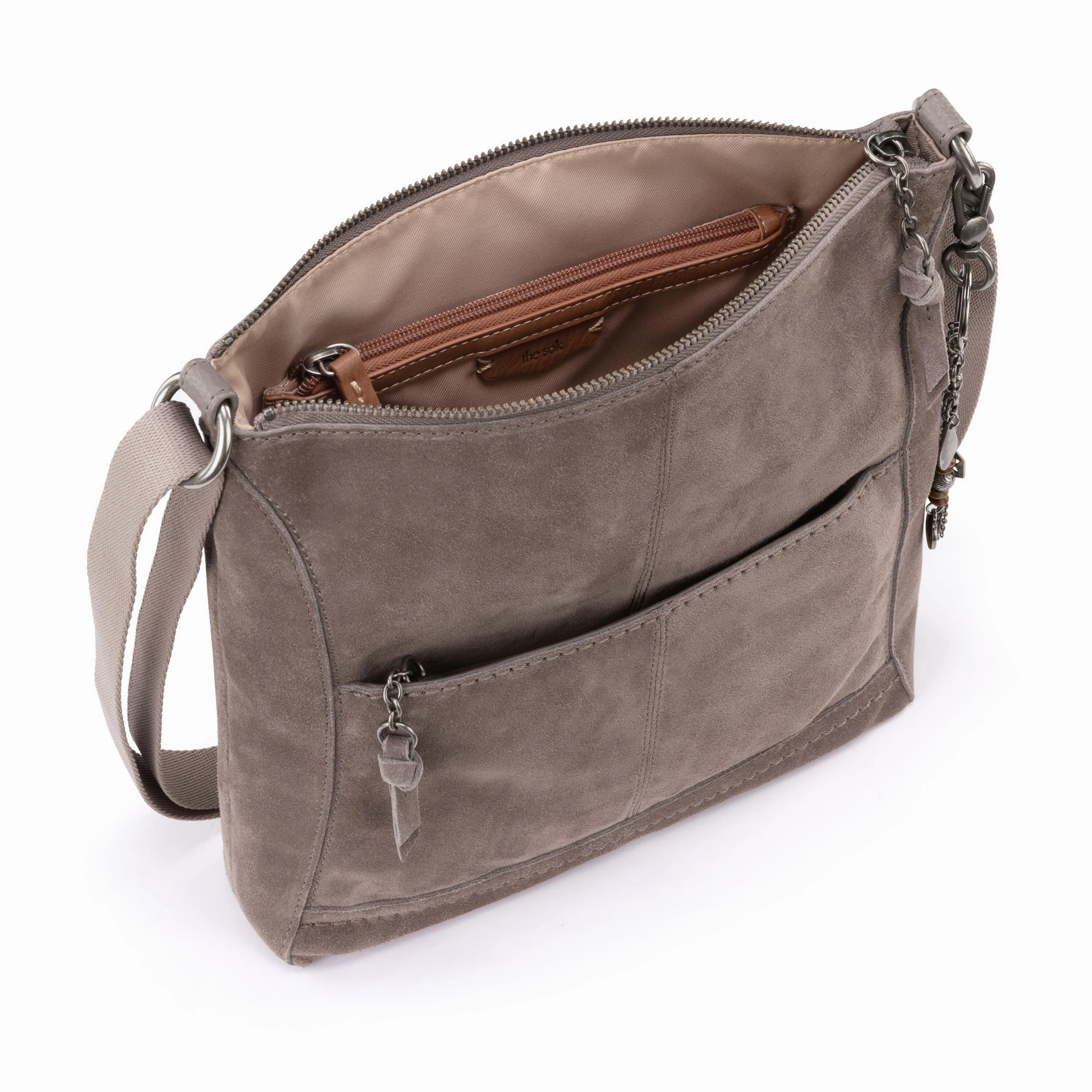 Lucia Crossbody - Leather - Mushroom Suede