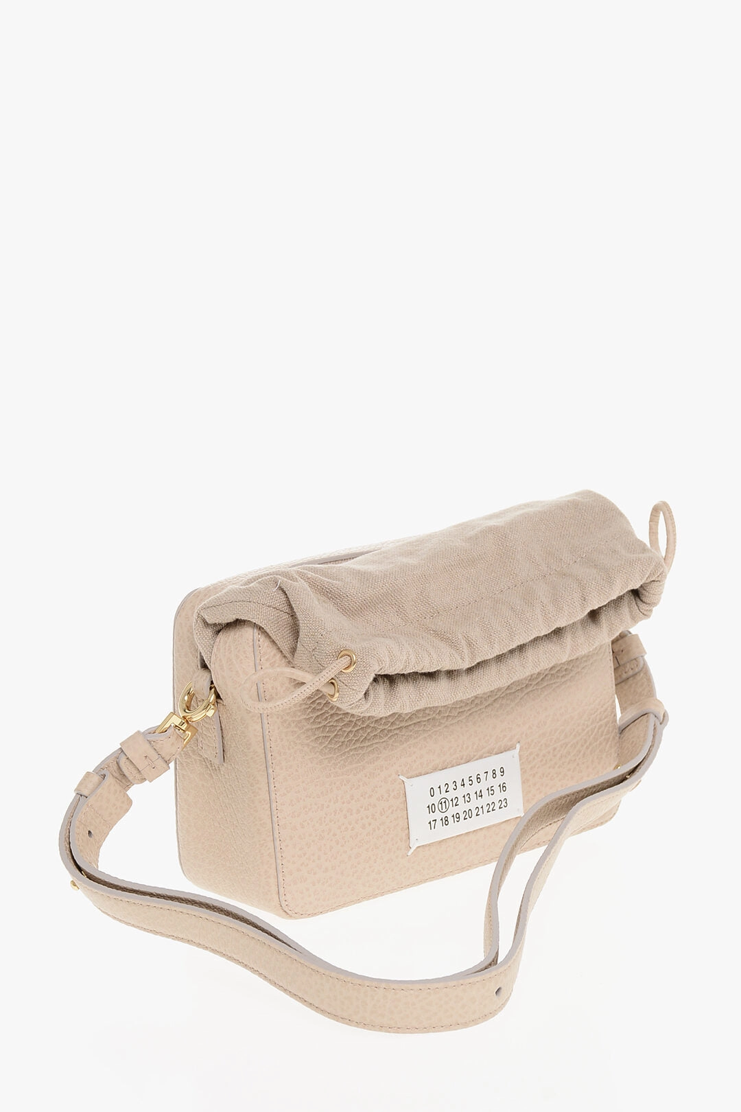 Maison Margiela Mm11 Textured Leather 5A Crossbody Bag With Canvas Detail
