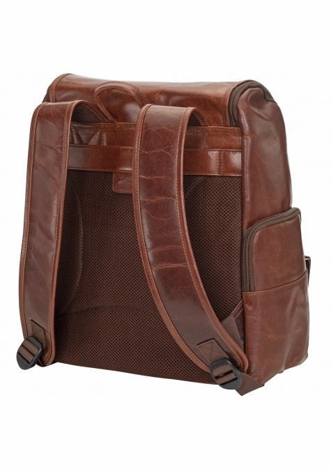 Mancini Buffalo Collection Leather Backpack for 15.6 Laptop and Tablet