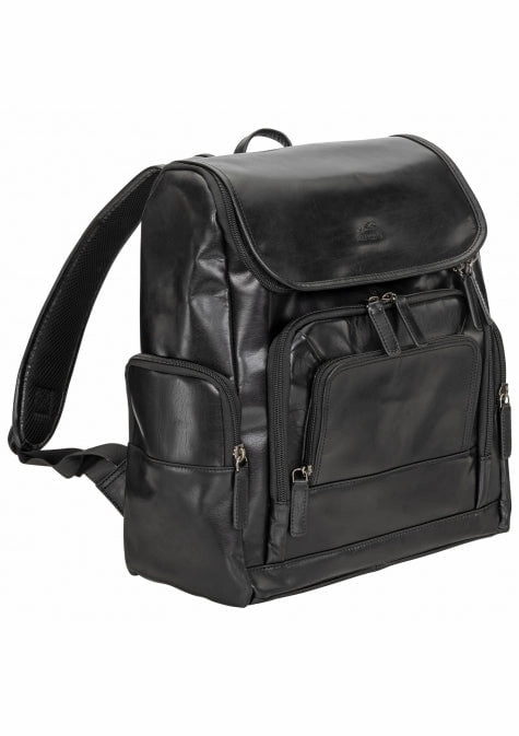 Mancini Buffalo Collection Leather Backpack for 15.6 Laptop and Tablet