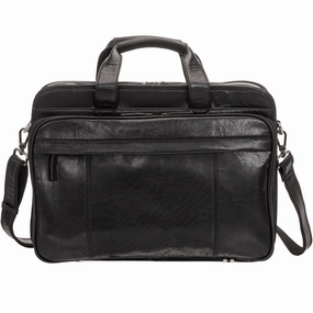 Mancini BUFFALO Double Compartment Top Zipper 15.6 Laptop / Tablet Briefcase