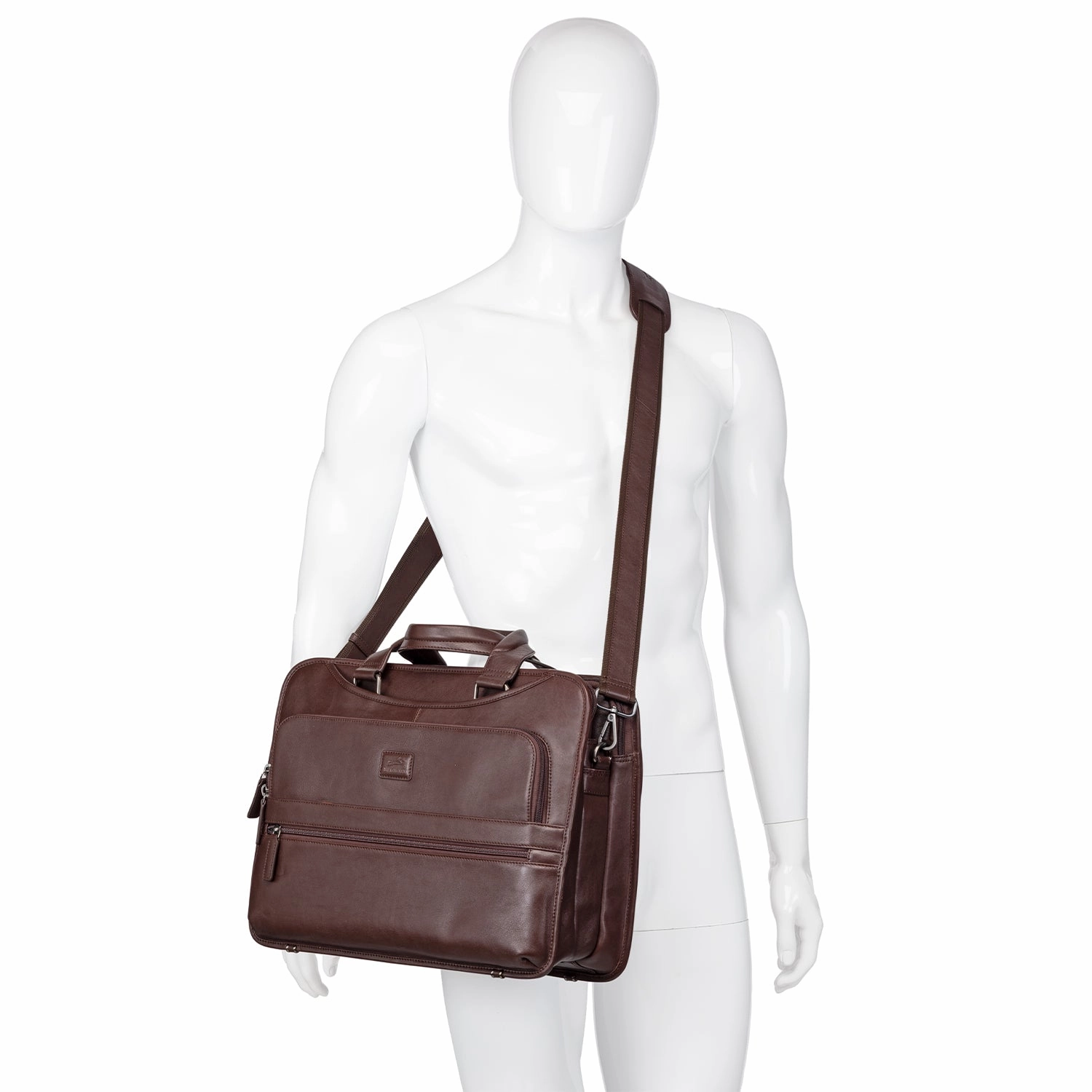 Mancini MILAN Triple Compartment Briefcase for 15.6 Laptop / Tablet