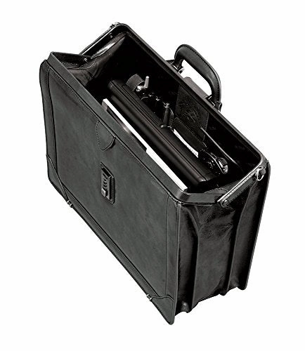 Mancini SIGNATURE Luxurious Italian Leather 17" Laptop Briefcase in Black