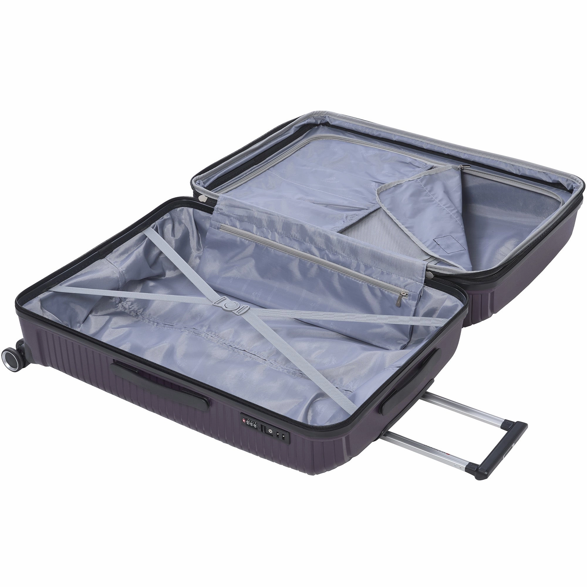 Mancini St. Lucia Collection Polypropylene Spinner Luggage 2-Piece Set (Carry-On & Large)