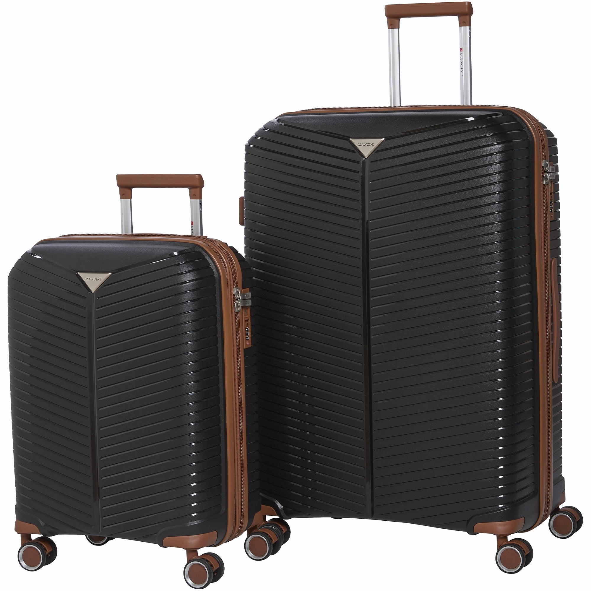Mancini St. Lucia Collection Polypropylene Spinner Luggage 2-Piece Set (Carry-On & Large)