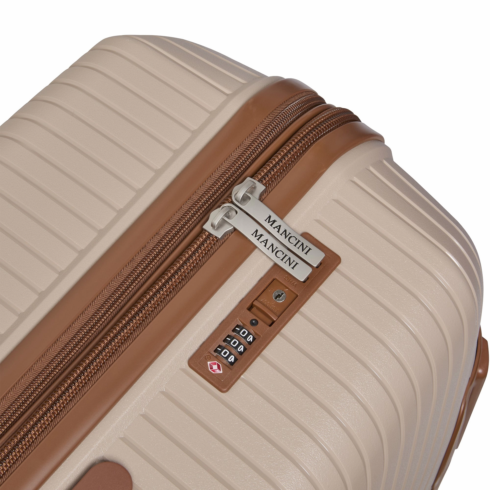 Mancini St. Lucia Collection Polypropylene Spinner Luggage 2-Piece Set (Carry-On & Large)