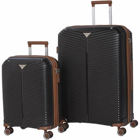 Mancini St. Lucia Collection Polypropylene Spinner Luggage 2-Piece Set (Carry-On & Large)