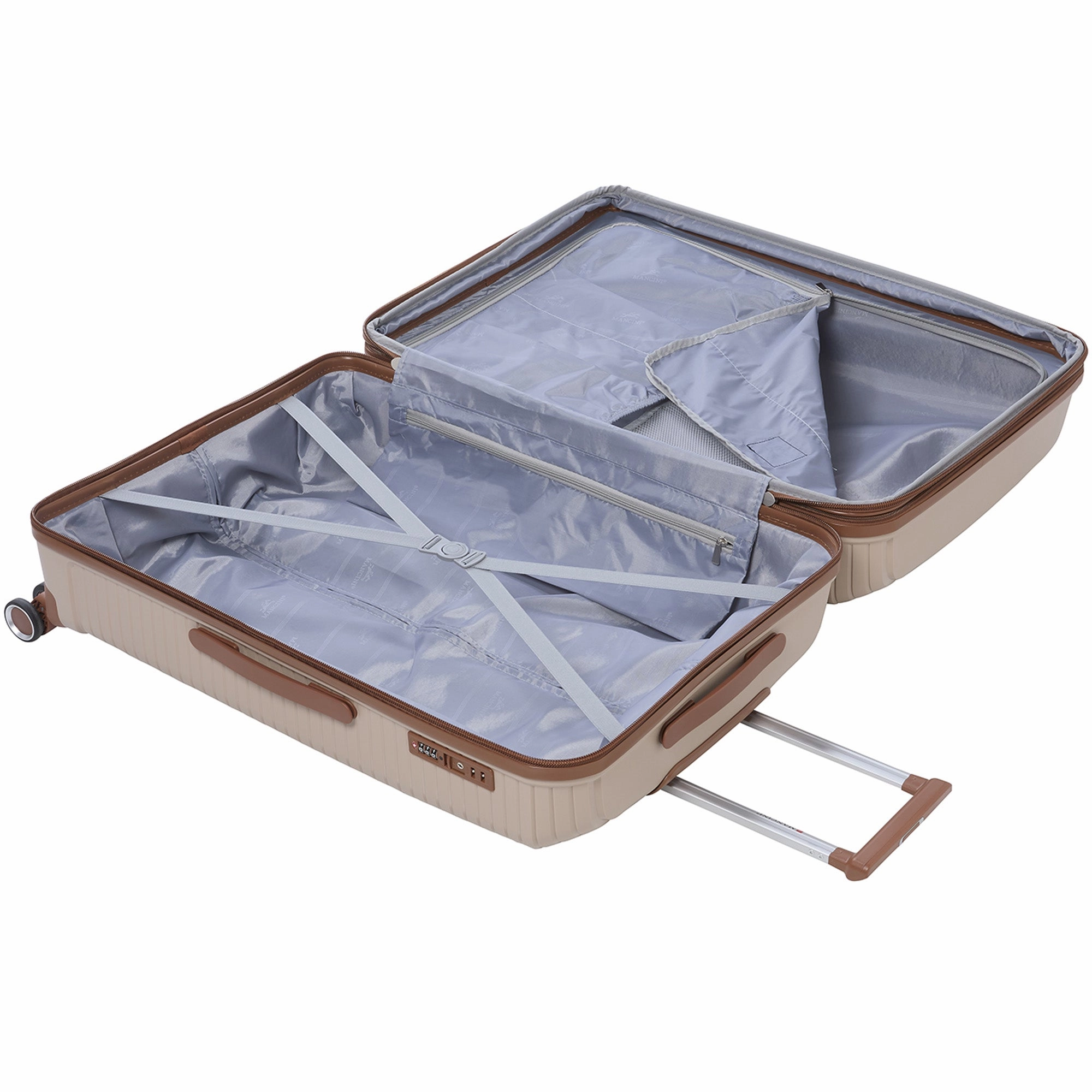 Mancini St. Lucia Collection Polypropylene Spinner Luggage 2-Piece Set (Carry-On & Large)