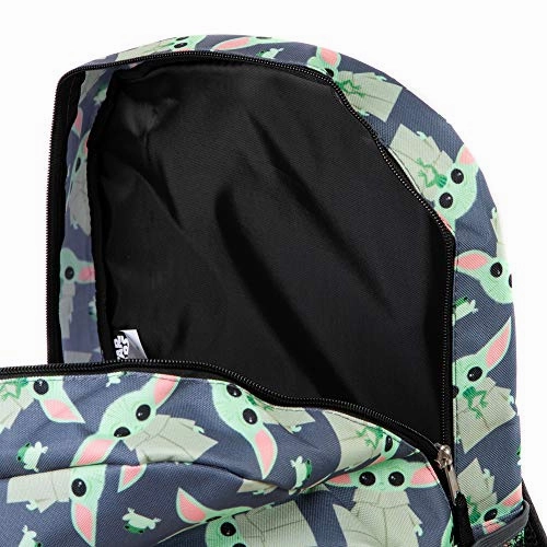 Mandalorian Kids Baby Yoda All Over Print Black Backpack
