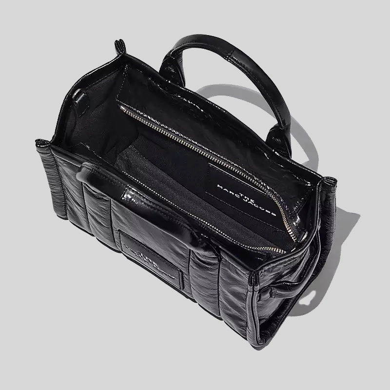 MARC JACOBS The Shiny Crinkle Small Tote Black H065L01PF22