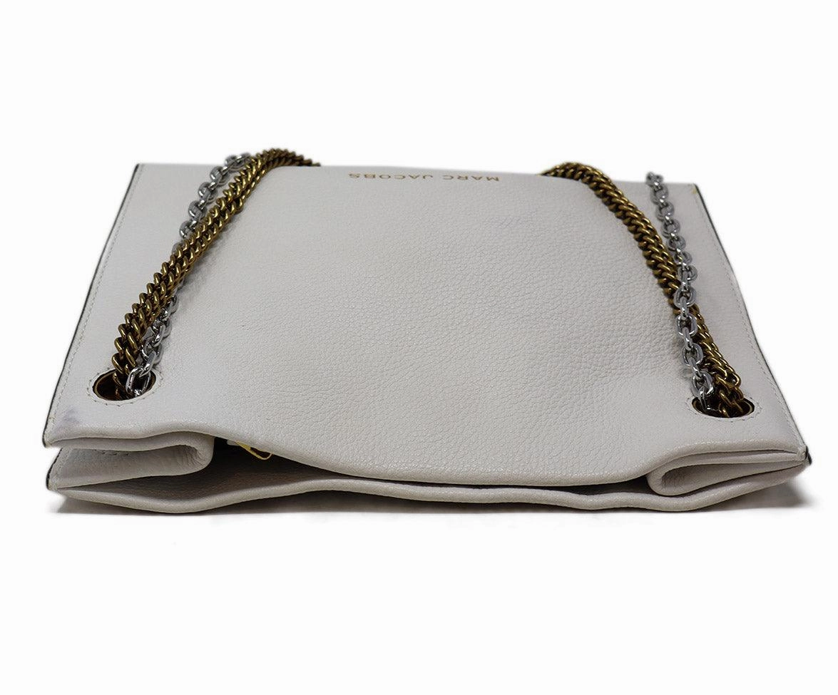 Marc Jacobs White Grained Leather Crossbody