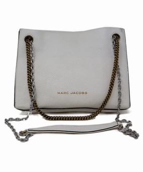 Marc Jacobs White Grained Leather Crossbody
