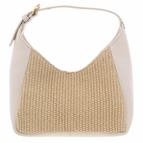Marza Womens Mixed Media Leather Shoulder Handbag