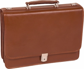 Mcklein L Series Lexington Leather Flapover Dbl Compartment Laptop