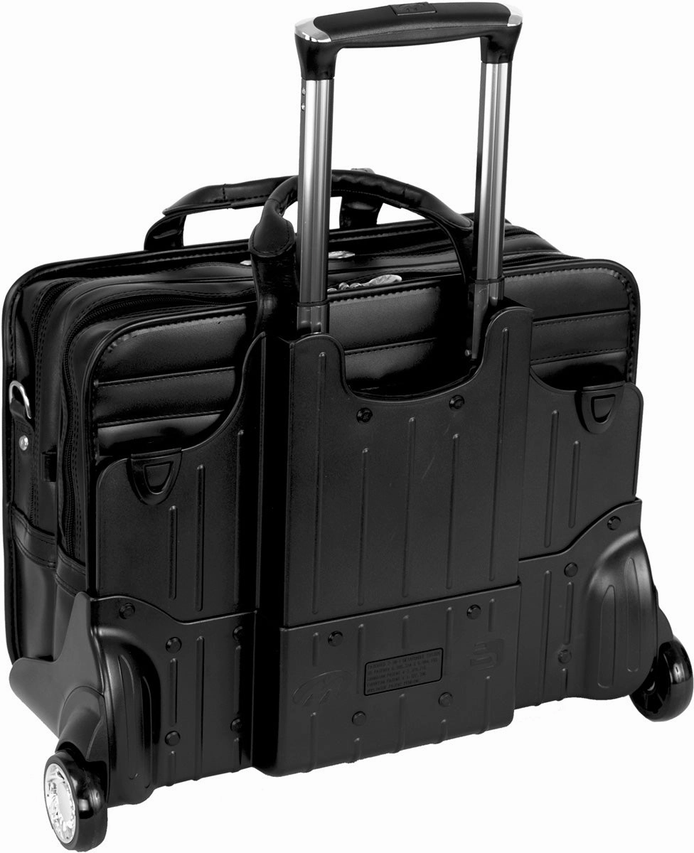 Mcklein P Series Franklin Leather 17In Wheeled Laptop Case