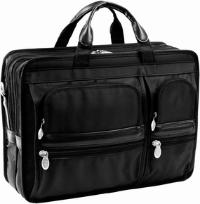 Mcklein P Series Hubbard Nylon Dbl Compartment Laptop Case