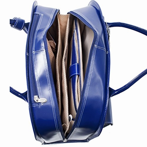 Mcklein Usa Granville Navy 15.6" Leather Wheeled Ladies' Laptop Case (96147A)