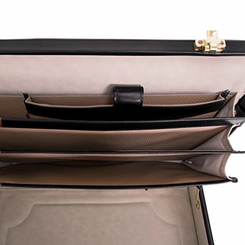 McKlein, V Series, DALEY, Top Grain Cowhide Leather, Leather 3.5" Attach Briefcase, Black (80435)