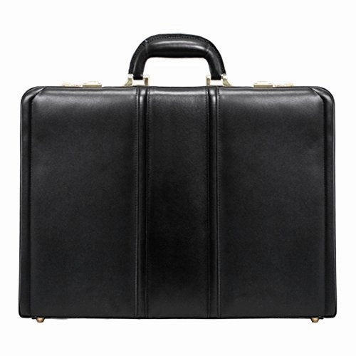 McKlein, V Series, DALEY, Top Grain Cowhide Leather, Leather 3.5" Attach Briefcase, Black (80435)
